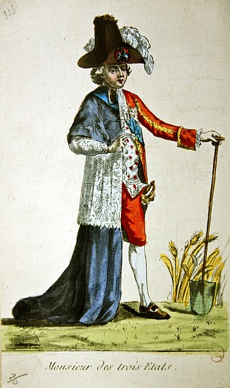 ''Monsieur des Trois Etats'', caricature on the Three Estates of France before the Revolution à École française