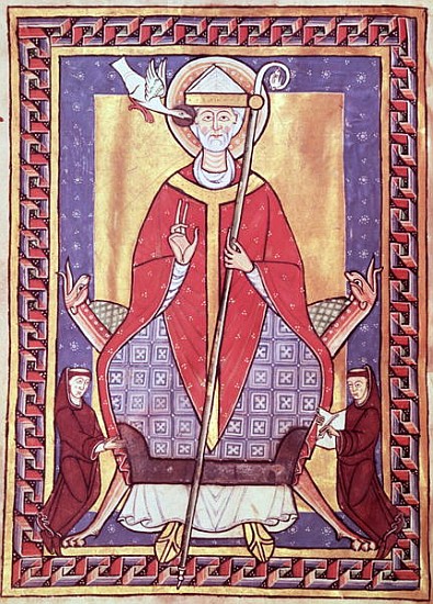 Ms 315 f.1v St. Gregory, from ''Extrait de ses Oeuvres'' à École française