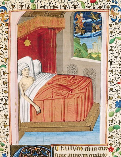 Ms H 7 fol.76r The Vision of Ezekiel, from the Bible of Jean XXII à École française