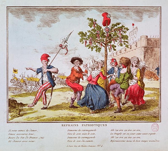 Patriotic Refrains: French revolutionaries dancing the carmagnole around the tree of Liberty, c.1792 à École française