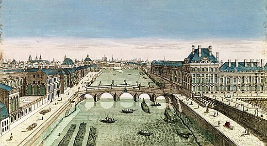 Perspective View of Paris from the Pont Royal à École française