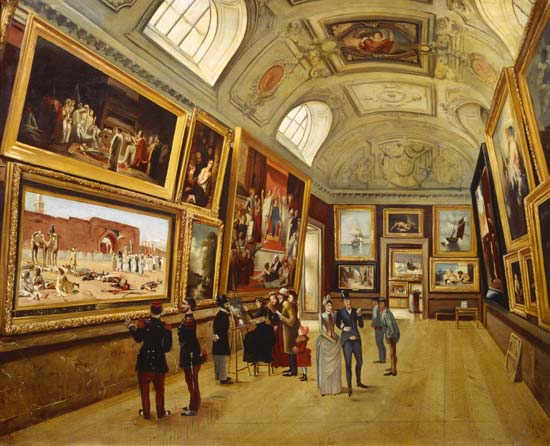 A Picture gallery at the Musee du Luxembourg à École française