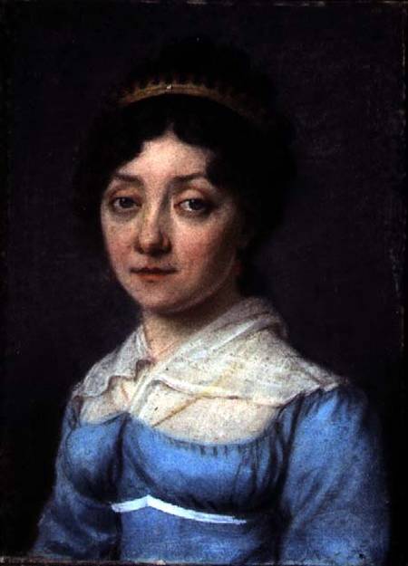 Portrait of a Bourgeois Woman in a Blue Empire Dress à École française