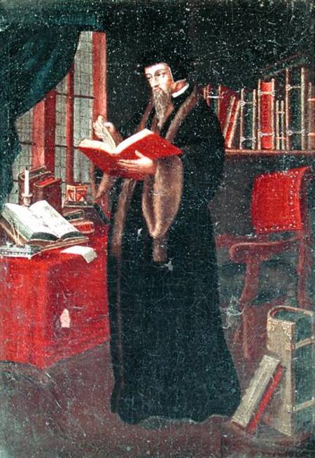 Portrait of John Calvin (1509-64), French theologian and reformer à École française