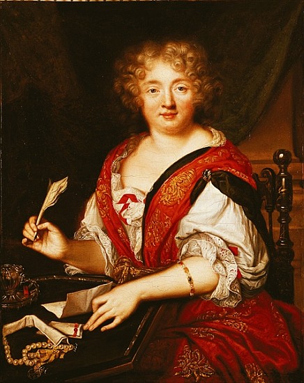 Portrait of Madame de Sevigne Writing à École française