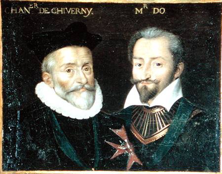 Portrait of Philippe Hurault (1528-99) Count of Cheverny and Francois (1535-94) Marquis of O à École française