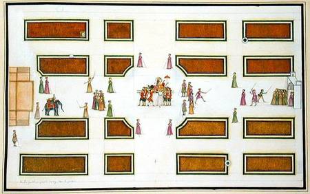 Presentation of Gentil by Nawab Shuja ud-Daula to Emperor Shah Alam in Angur Bagh from 'The Gentil A à École française