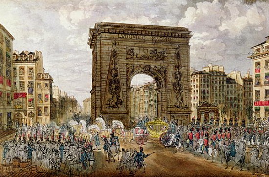 Procession of Pope Pius VII (1742-1823) in Paris, 28th November 1804 à École française