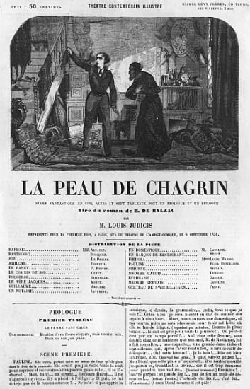Raphael de Valentin and the shopkeeper, illustration from ''La Peau de Chagrin'', drama adapted from à École française