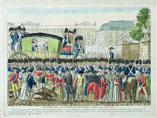 Return of the French Royal Family to Paris on the 25th June 1791 à École française