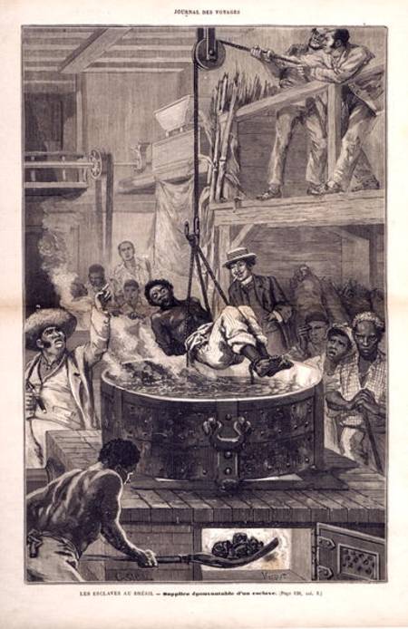 Slaves in Brazil: The Terrible Torture of a Slave, from 'Journal des Voyages' à École française