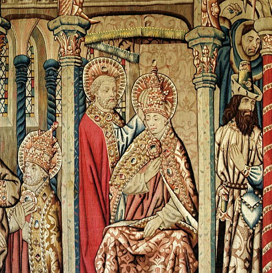 St. Peter Placing the Papal Tiara on the Head of St. Clement, from ''The Life of St. Peter'' (wool t à École française