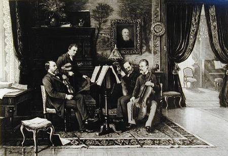 The String Quartet (litho) à École française
