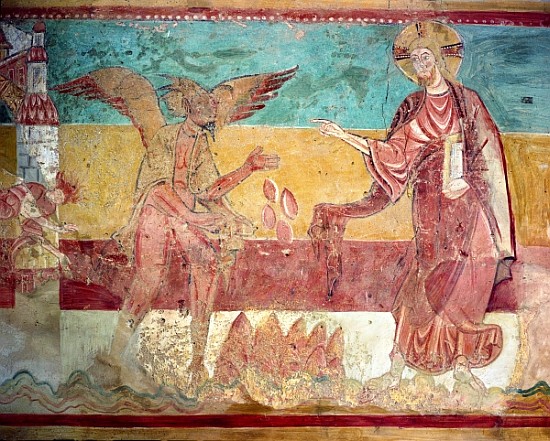 Temptation of Christ in the desert the devil, 12th century à École française