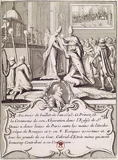 The Abjuration of Henri IV (1553-1610) at St. Denis, July 1593 à École française