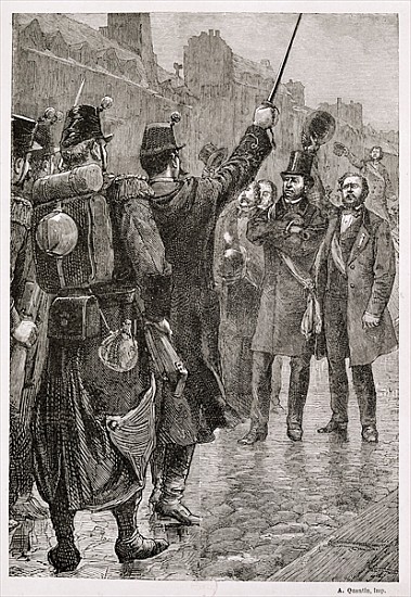 The Arrest of Victor Schoelcher (1804-93) at the Saint-Antoine Barricade, 4th December 1851 à École française