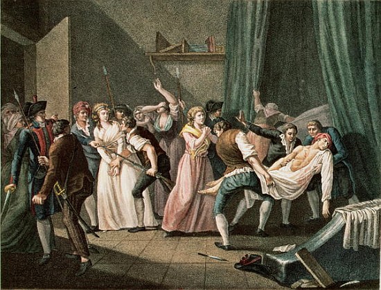 The Assassination of Marat, 13th July 1793 à École française