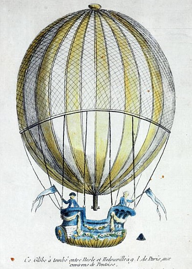 The Balloon of Jacques Charles (1746-1823) and Nicholas Robert (1761-1828) used in their flight from à École française