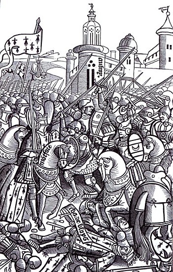 The Battle of Auray, from ''Chroniques de Bretagne'' Alain Bouchard, published 1514 à École française