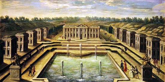 The Chateau and Pavilions at Marly from the perspective of the gardens, early eighteenth century à École française