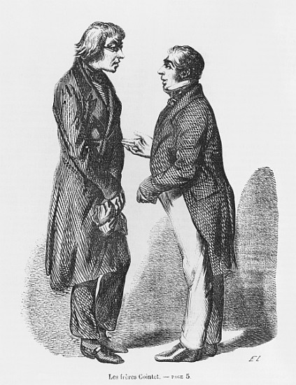 The Cointet brothers, illustration from ''Les Illusions perdues'' Honore de Balzac à École française