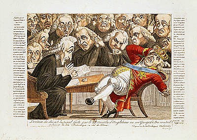 The English Minister Reading the Imperial Decree to George III (1738-1820) Declaring that the Britis à École française