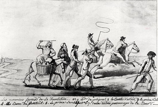 The First Runaways of the Revolution: Mme de Polignac (1749-93), Comte d''Artois (1757-1836) future  à École française