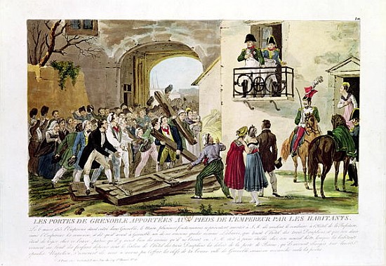 The Inhabitants Depositing the Gates of Grenoble at the Feet of the Emperor, 6th March 1815 à École française