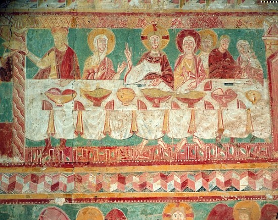The Marriage at Cana, from the South wall of the Choir, 12th century à École française