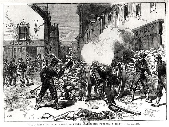 The Paris Commune: A Barricade at Issy, May 2nd 1871 à École française