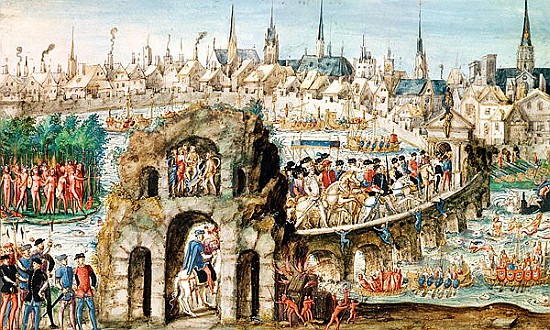 The Royal Entry Festival of Henri II (1519-59) into Rouen, 1st October 1550 à École française