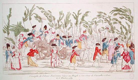 The Triumphant Parisian Army Returning to Paris from Versailles, 6th October 1789 à École française