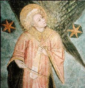 Angel musician playing a gigue, detail from the vault of the crypt