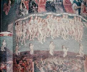 The Last Judgement: The resurrected carrying the book of their life around their necks  (detail)