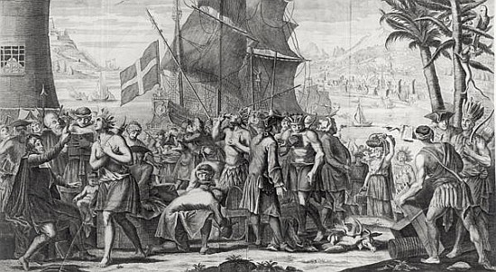 Trade between Mexican Indians and the French at the Port of Mississippi, à École française