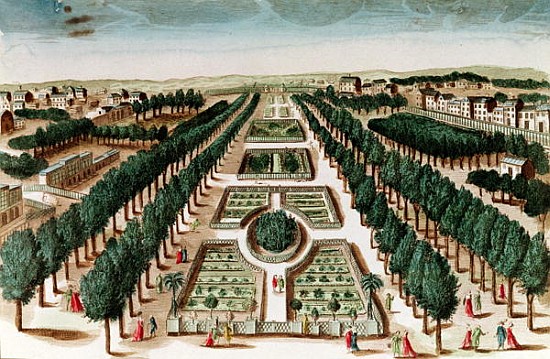 View of the Jardin des Plantes from the Cabinet d''Histoire Naturelle à École française