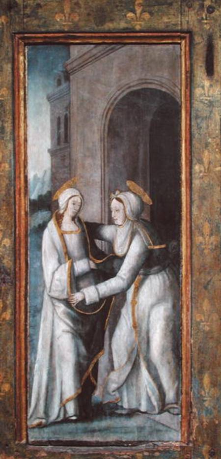 The Visitation, left hand panel from a triptych à École française