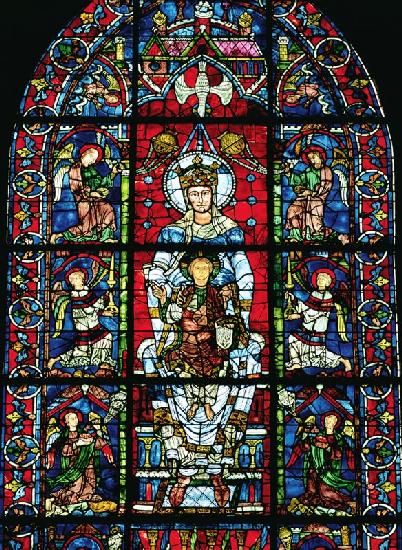 Window depicting Notre Dame de la Belle Verriere in the south choir (stained gla