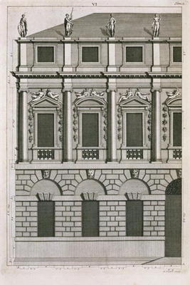 Architectural design demonstrating Palladian proportions, engraved by Bernard Picart (1673-1733) c.1 à Ecole Française, (18ème siècle)