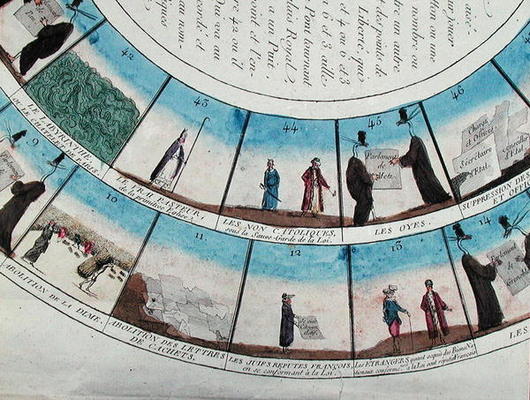 Board game based on the French Revolution, c.1790 (colour litho) à Ecole Française, (18ème siècle)