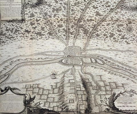 Lutetia or the second plan of Paris in the 4th and 5th centuries A.D., 1722 (engraving) à Ecole Française, (18ème siècle)