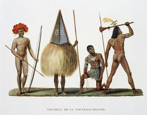 Natives of New Ireland, from 'Voyage autour du Monde, execute par Ordre du Roi sur La Corvette de Sa à Ecole Française, (19ème siècle)