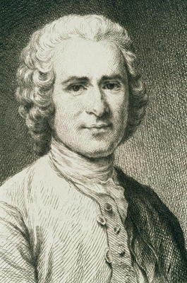 Portrait of Jean Jacques Rousseau (1712-78) French philosopher (engraving) à Ecole Française, (19ème siècle)