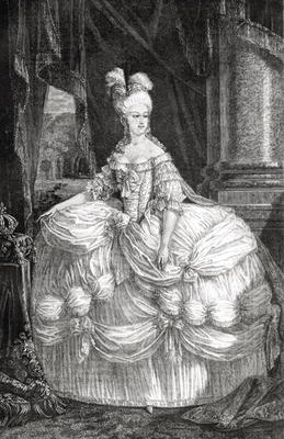 Portrait of Marie Antoinette (1755-93) (engraving) à Ecole Française, (19ème siècle)