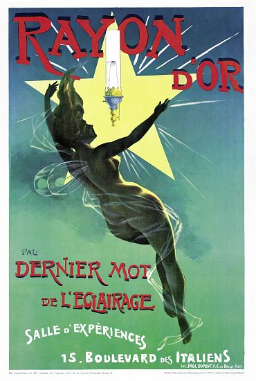 Poster advertising 'Rayon d'Or' lighting à Ecole Française, (19ème siècle)