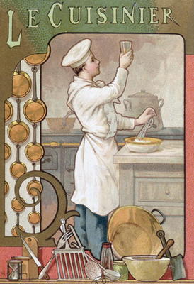 The Cook, c.1899 (colour litho) à Ecole Française, (19ème siècle)
