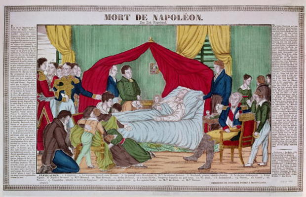 The Death of Napoleon Bonaparte (1769-1821) c.1840 (coloured engraving) à Ecole Française, (19ème siècle)