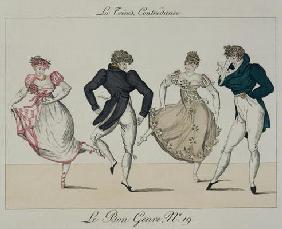 The 'Trenis' Quadrille, plate 19 from 'Le Bon Genre', 1805 (coloured engraving)