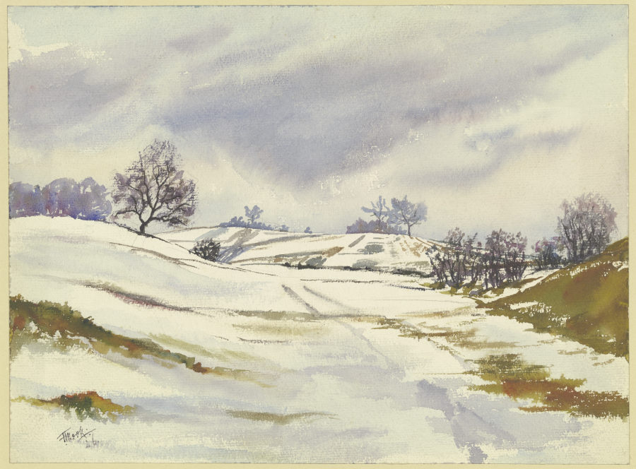 Wintery landscape à Friedrich Mook