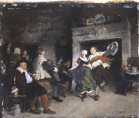 Couple Dancing in a Tavern à Friedrich von Puteani